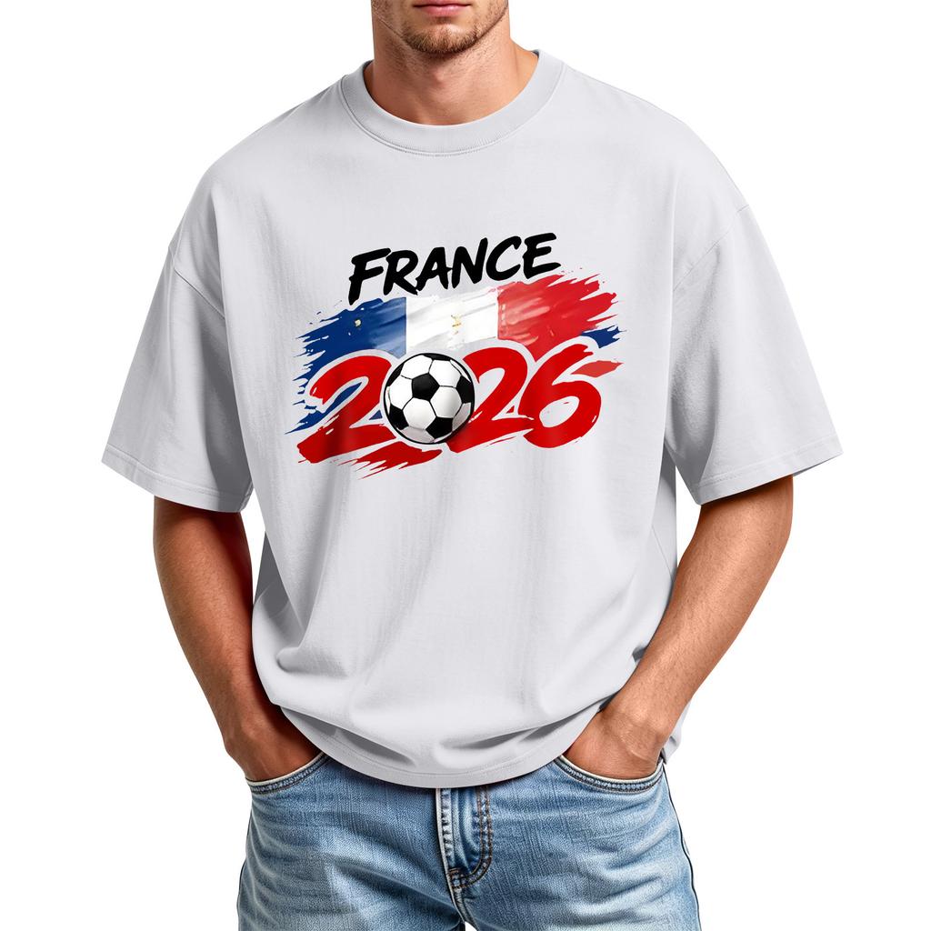Men's Printed Round Neck T-Shirt Casual Sports Short-Sleeve Top