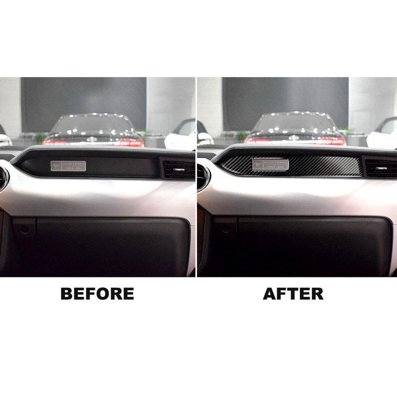 Carbon Fiber Interior Dashboard Center Console Panel Cover Molding Trim For Ford Mustang 2015 2016 2017 2018