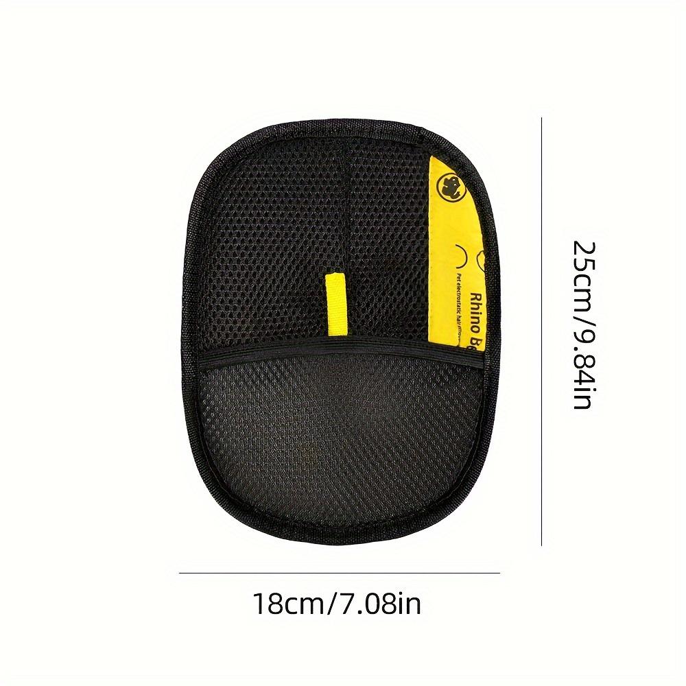 

Перчатки для удаления статической шерсти питомцев - Черные полипропиленовые перчатки для груминга кошек с желтыми акцентами, Эффективны для удаления шерсти и перхоти