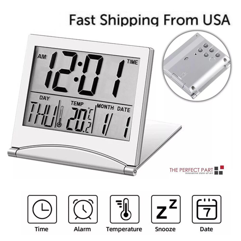 Traveling Digital Alarm Clock Lightweight Alarm Clock Digital Travel Clock With Thermometer Alarm Timer Clock 17.5cm*13cm*3cm