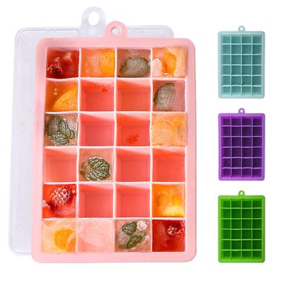 24 Silicone Ice Tray Molds With Lid Ice Molds Home Bar Ice Tray Ice Making