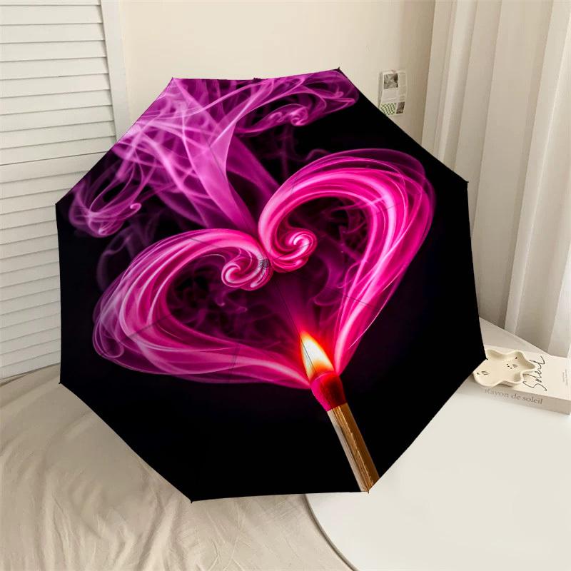 

1pc match smoke Automatic Open/Close Umbrella Compact Folding Umbrella with 8-Rib Shaft for Women/Men, Elegant Birthday1248S