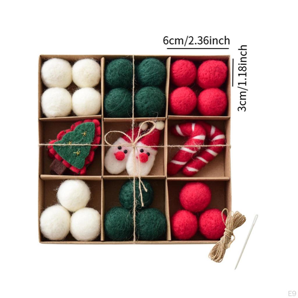 Christmas Felt Balls Decoration Handmade Lightweight Party Gift Ornaments Hanging