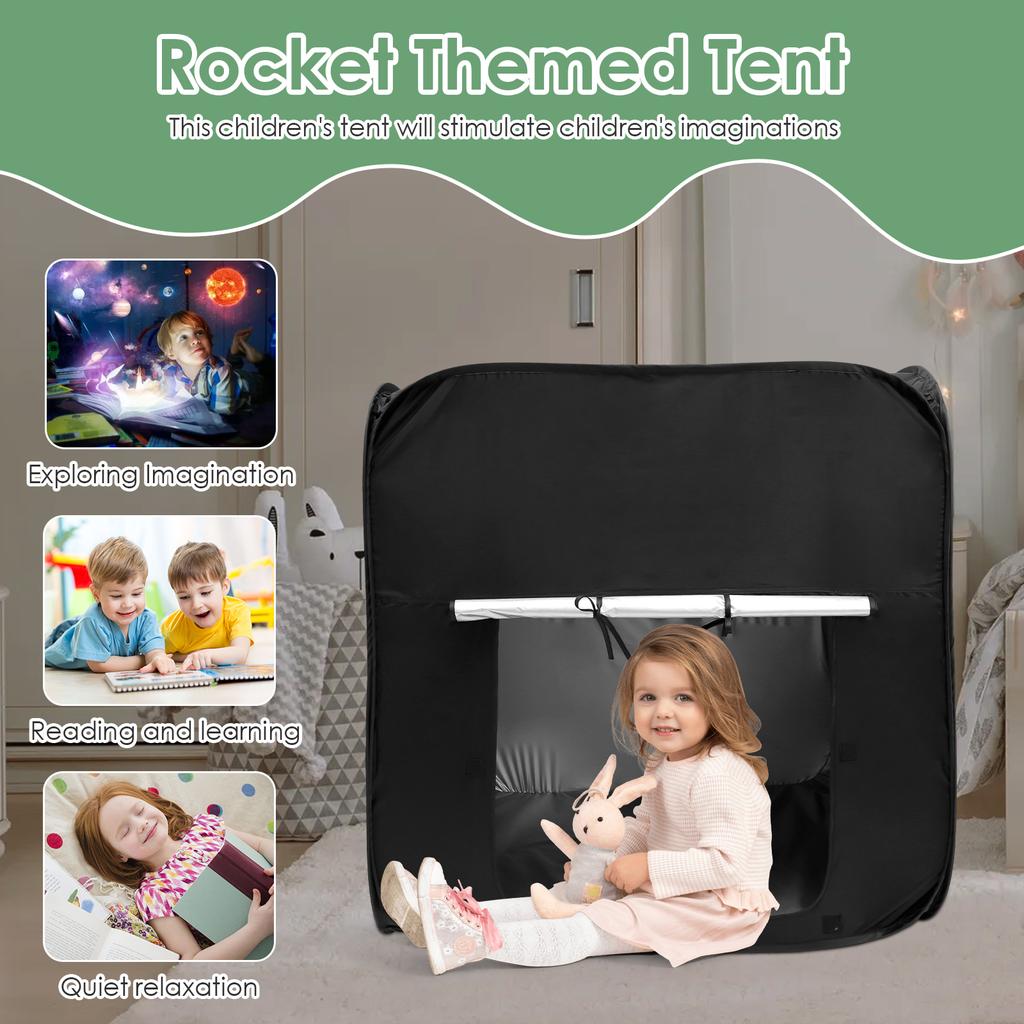 Kids Sensory Tent Portable Sensory Pop Up Tent with Storage Bag Foldable Pop Up Black Out Tents for Toy Room and Children's Room