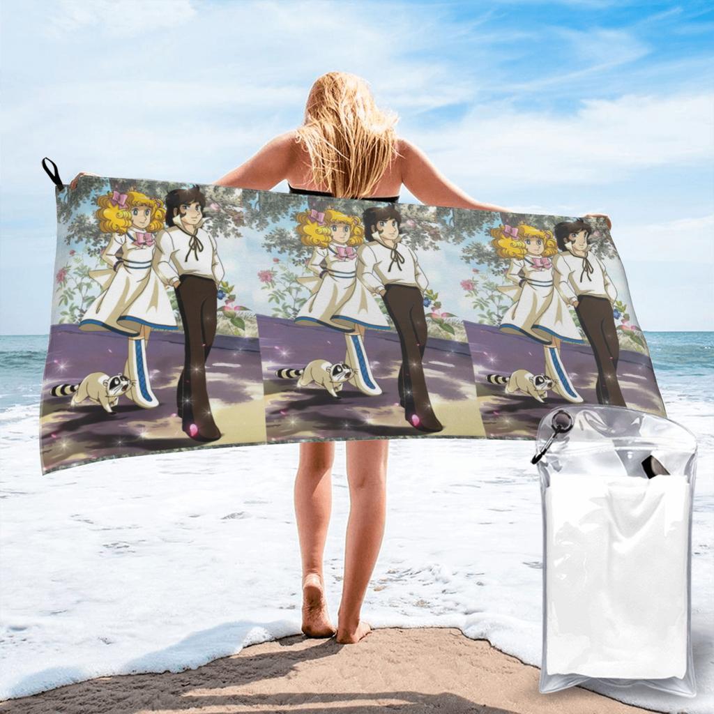 Candy Candy Anime Beach Towel Soft Microfiber Quick Dry Absorbent Quick Towels For Swimming