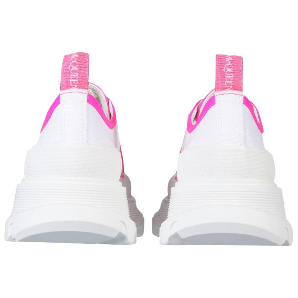 (WMNS) Alexander McQueen Tread Slick Lace Up 'White Neon Pink' Women's 697074W4MV59895