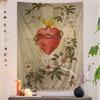 Sacred Heart of Jesus Canvas Painting Mary Hanging Bohemian Tapestry Cheap Hippie Wall Hanging Bohemian Wall Tapestrie