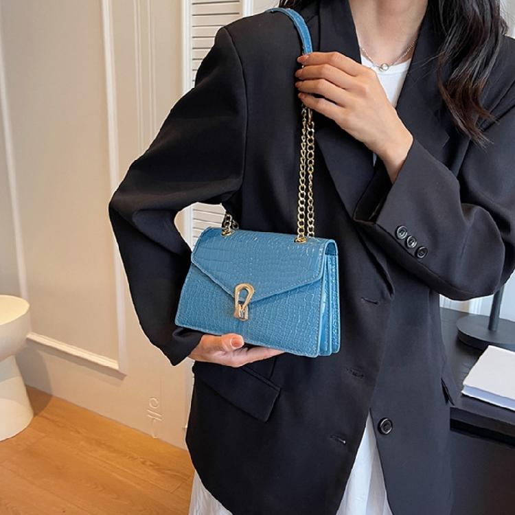 Alligator Print Crossbody Bag Shoulder Bag for Girl Women Solid Color Bag