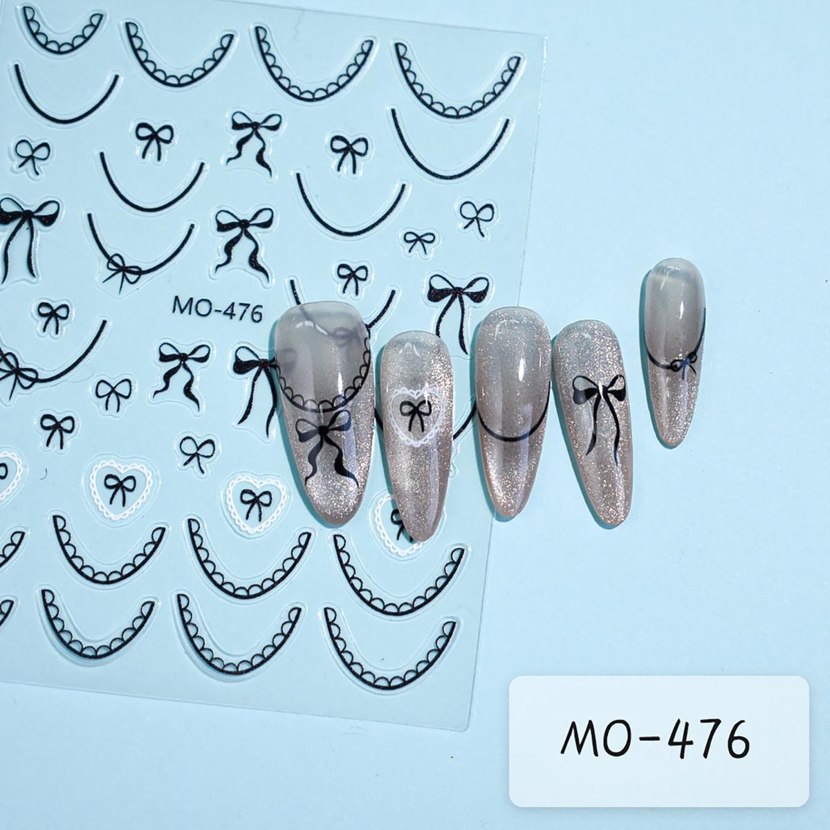 

1pc Lace Bowknot Nail Art Stickers Sweet Ultra-thin Self-Adhesive Slider Summer Nail Art Decal Decoration DIY Manicure Accesorie