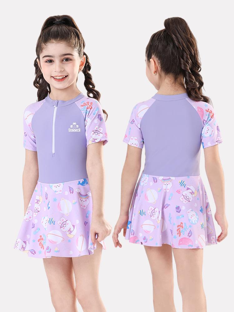 New 2025 Girls' One-Piece Quick-Dry Swimsuit for Kids - Ideal for Hot Springs & Training