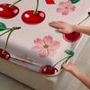 White Pink Flat Sheet 3D Printed Cartoon Fruit Floral 3pcs Fitted Sheets Sets Gifts For Students Girls Dormitory Room Decoration