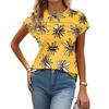 Damenmode Lässig Kurzarm Basic Textur Floral Rundhals T-Shirt Kappenärmel Top