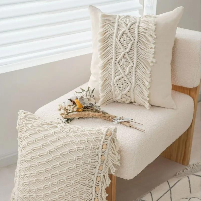 Hand-woven Bohemian Throw Pillows Living Room Lounge Chair Bed Pillow Homestay Balcony Bay Window Decorative Pillow