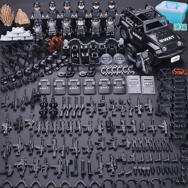 Compatible with Ghost SWAT Miniature Police Military Special Forces Boy Assembled Building Block Small