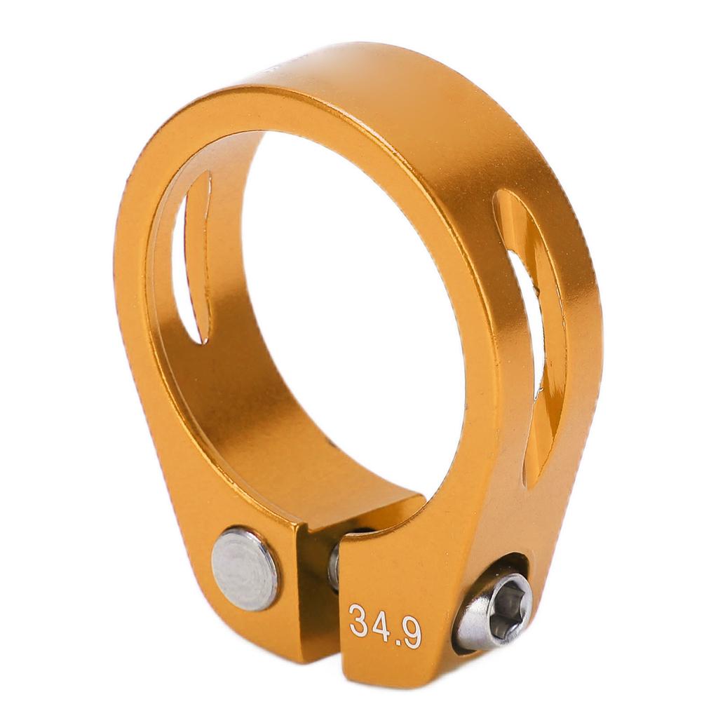 Bike Seat Post Clamp Aluminium Alloy Mountain Bike Quick Release Seatpost Collar for Cycling EnthusiastsGold