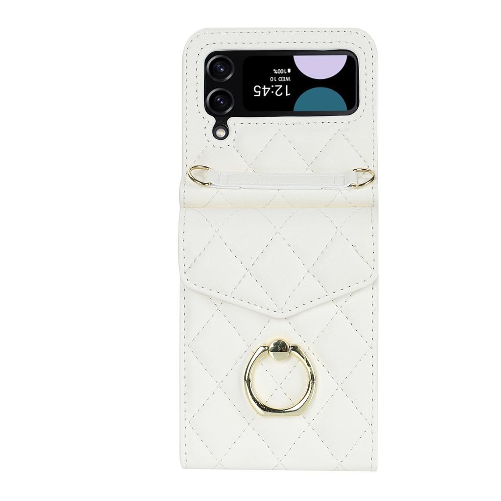 Applicable To Samsung Flip4 5 Folding Mobile Phone Case Z Flip6 Crossbody Small Fragrant Wind Ring Organ Mobile Phone Case