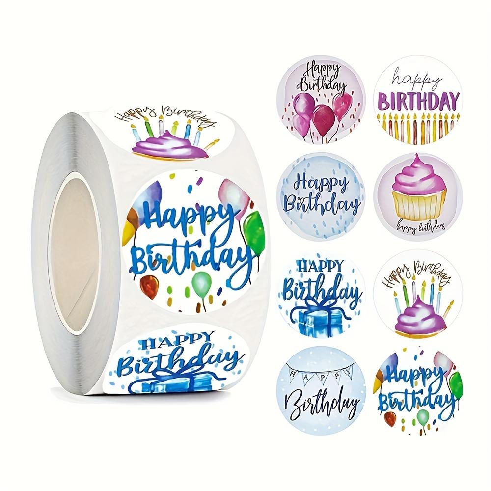 

500pcs Birthday Gift Decoration Tags Happy Birthday Stickers Seal Tags Gift Wrap Scrap Stickers 1inch/2.5cm