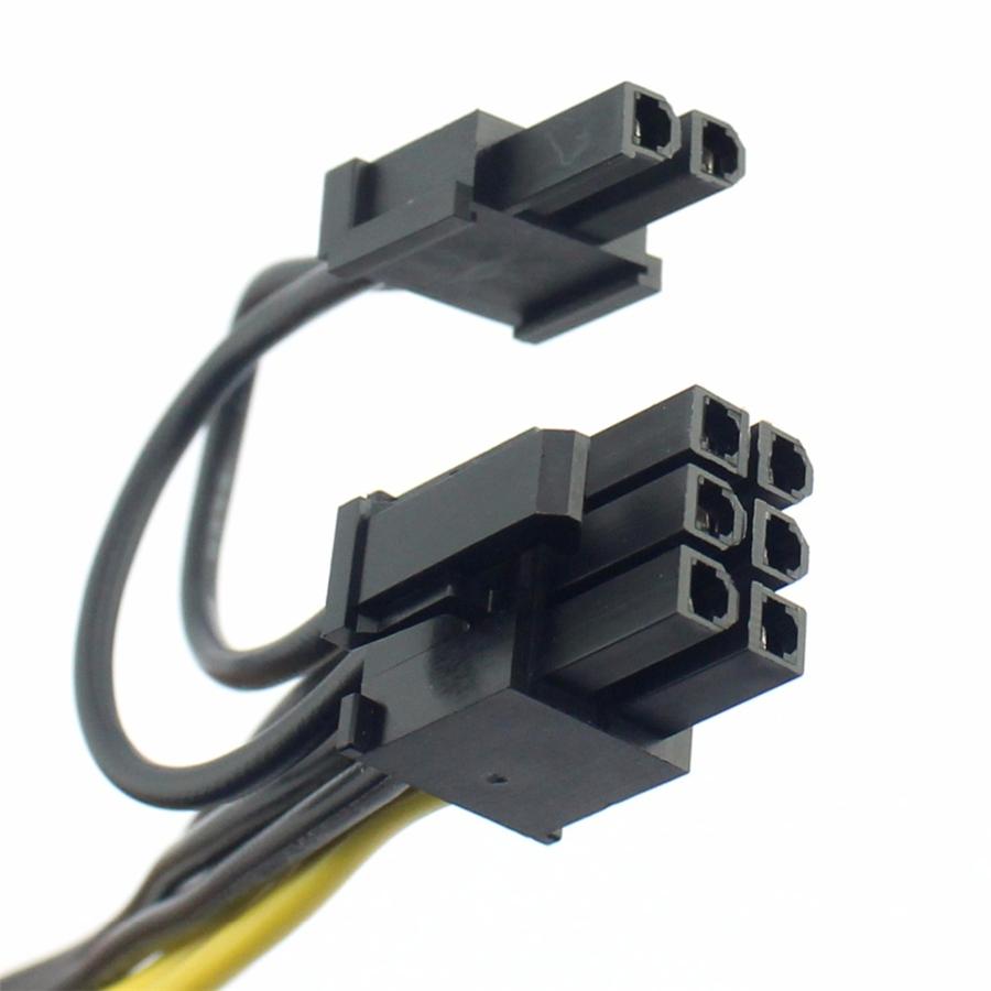 PCI-E PCI Express 6Pin to Dual 2-Port 8Pin 6+2Pin Adapter GPU Video Card Power Cable Module Wire 18AWG 50cm+20cm Splitter Miner