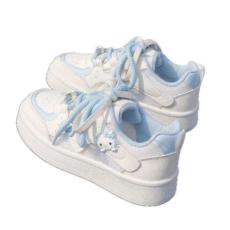 Trend niche thick baseplate shoes women's spring summer new models show feet small fashion casual little white bread shoes