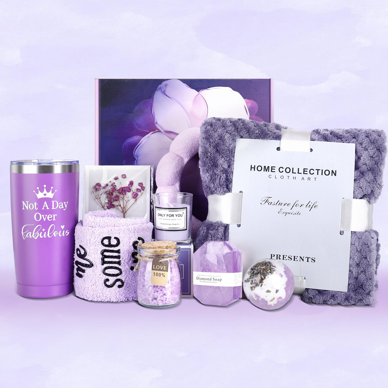 

Ladies Unique Birthday Gift Gift Set With Luxury Flannel Blanket - Valentine s Day or Mother s Day For Mom Wife Friend Sister