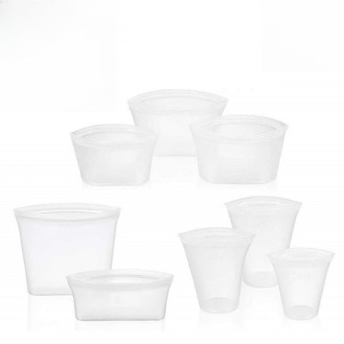 Reusable Silicone Bags for Vegetable and Fruit Storage, Zip-Top Food Bags, Leak-Proof Kitchen Food Storage, Freezer Cabinet Safe, Microwave Safe, Dish