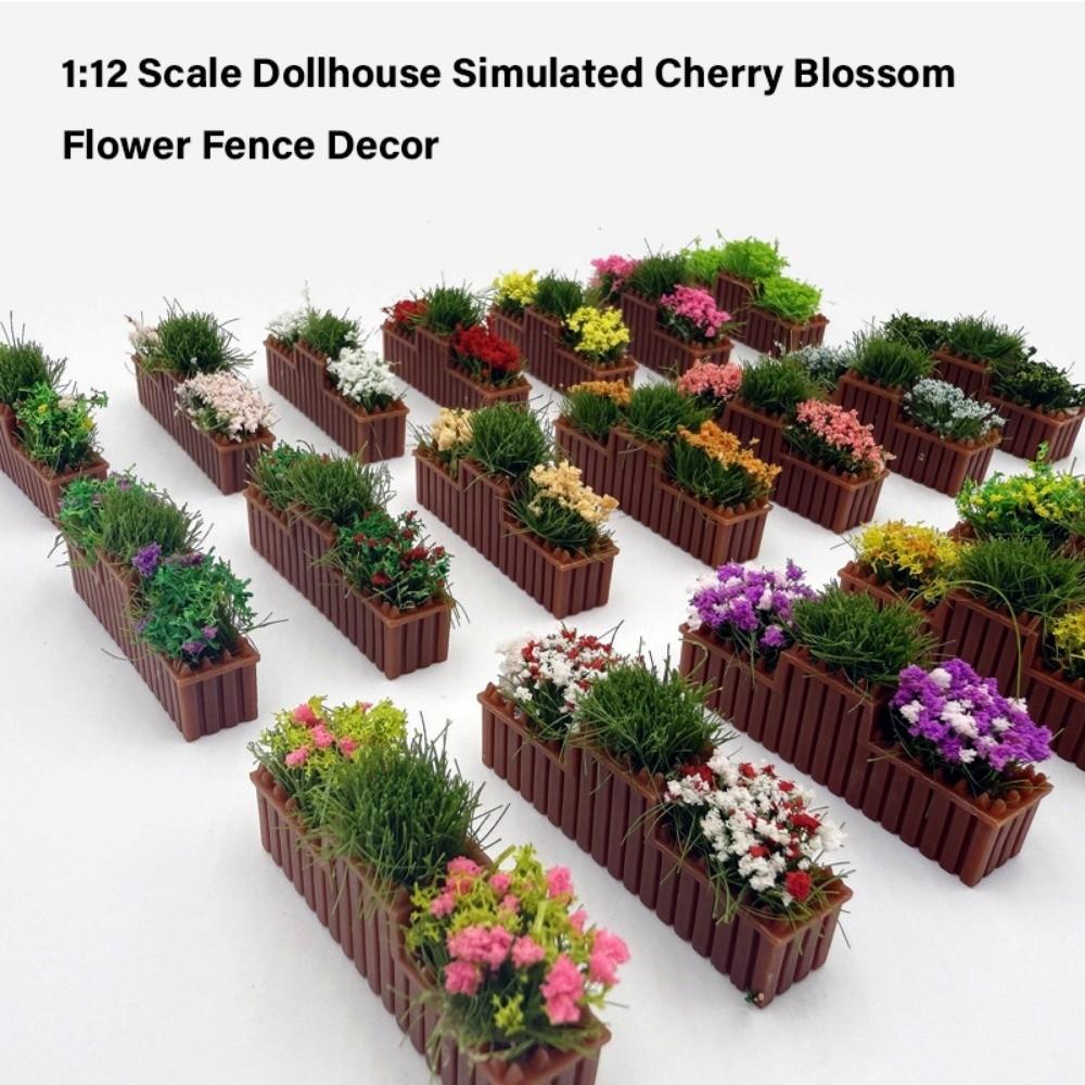 1:12 Scale Cherry Blossom Flowers Lifelike Garden Lifelike Artificial Flower Doll House Decor