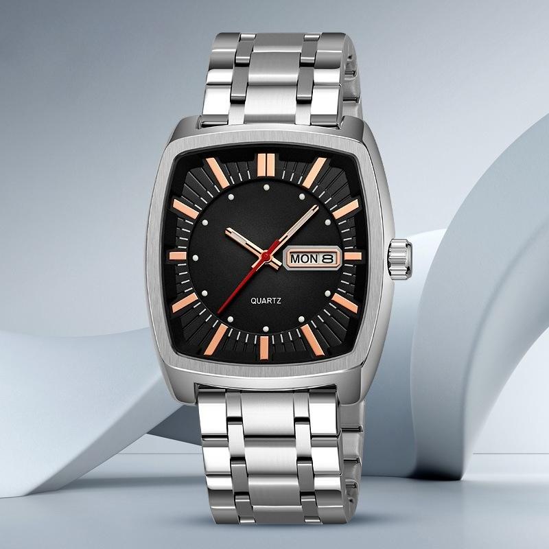 Mens Watches Quartz Movement Waterproof Wristwatches Date Week Display Male Clock