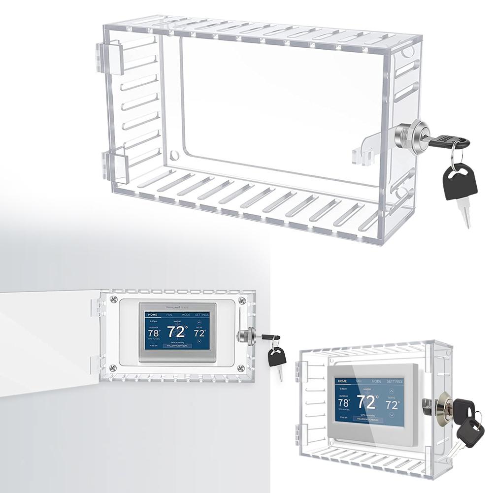 Thermostat Lock Box with Key Large Thermostat Lock Box Cover Acrylic Wall Mounted Thermostat Protector for Thermostat On Wall