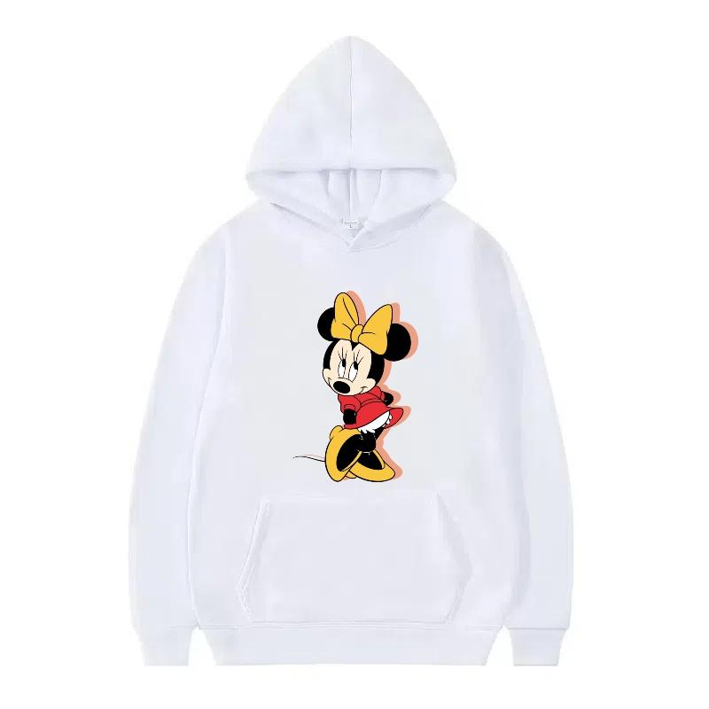 Disney Mickey Mouse Pattern Woman Streetwear Loose Black Winter Tops Clothes Pullovers Ladies Cheap Y2k Hoodies Men Sweatshirts
