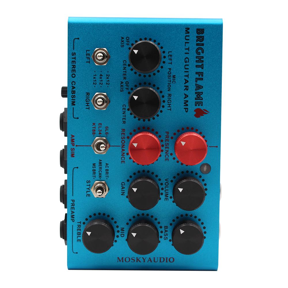 

MOSKY Bright Flame Multi Guitar Pedal -3 Amp Models,Tube Power Amp Simulation,FX Loop,DI Output for Live&Studio, for Guitar/Bass темно-синього кольору