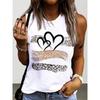 2026 New Women's Crew Neck Tank Top Leopard Print And Love Print Women's Tank Top Street Fashion Women's Casual Tank Top
