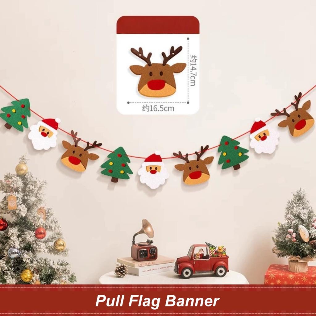 Holiday Hanging Decor Handmade Light String Decoration Christmas Banner Festive Merry Christmas Decoration For Home Fireplace