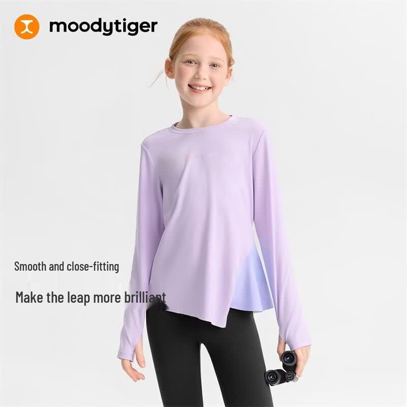 MoodyTiger Girls' Long Sleeve Athletic T-Shirt