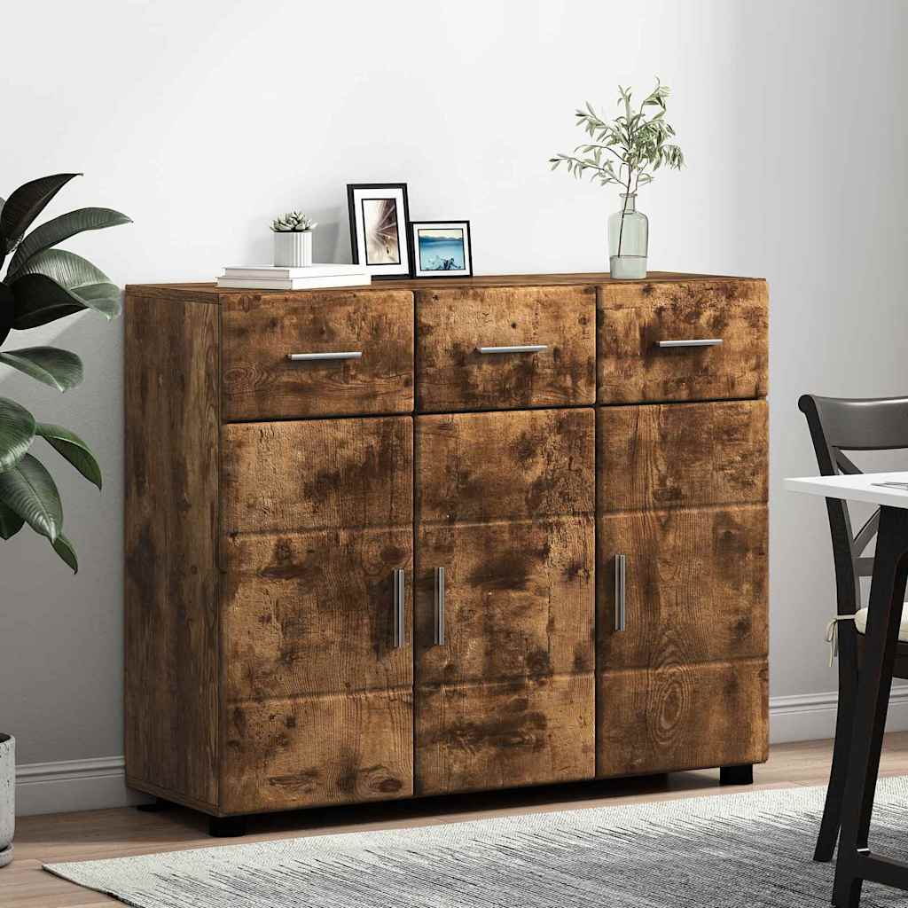 FLORIN Sideboard with Door Smoked Oak Finish 88.5 X 30.5 X 73 Cm
