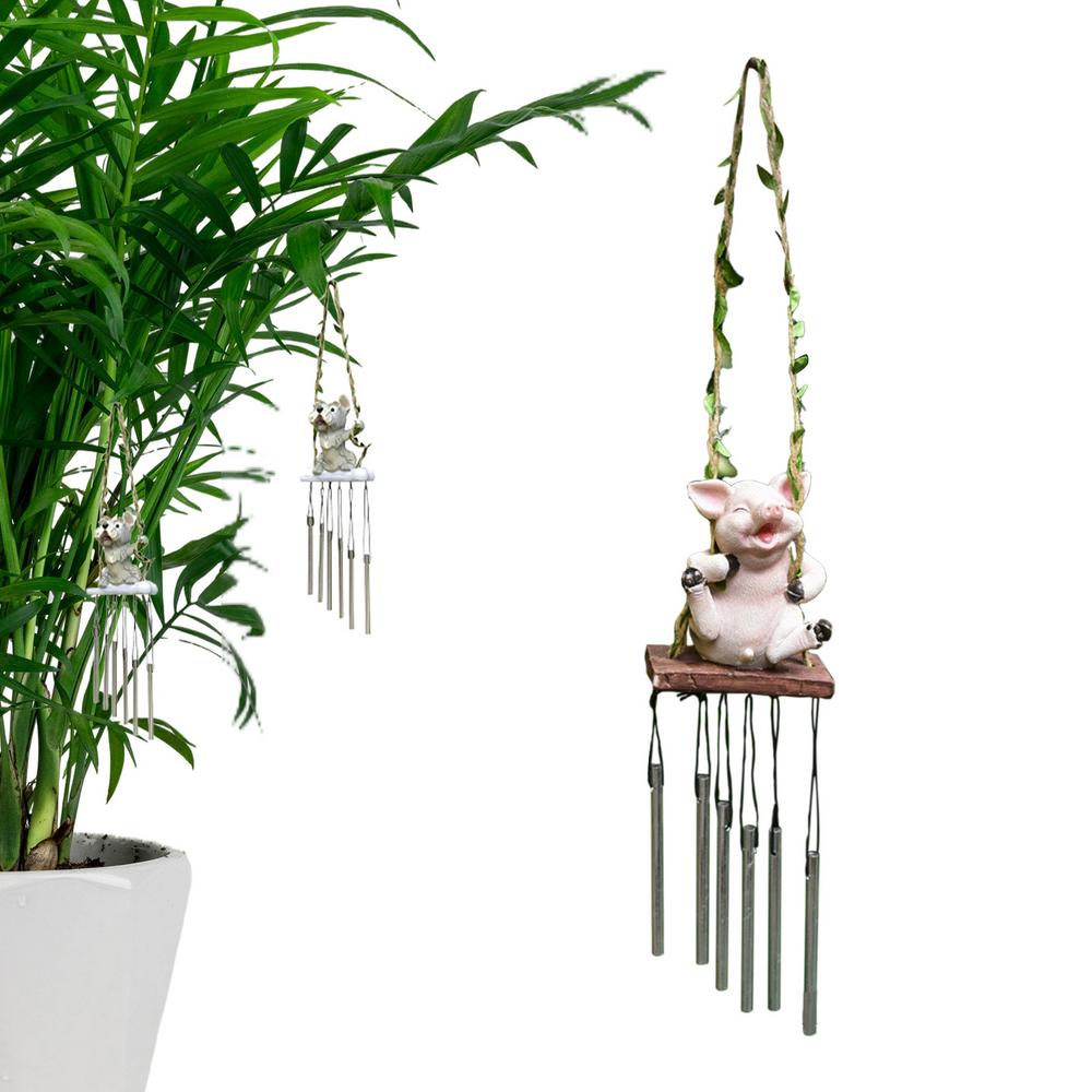 Cute Wind Chimes Garden Decor Pendant Animal Swing Wind Bell For Garden Decor Decorative Wind Chimes Car Interior Pendant