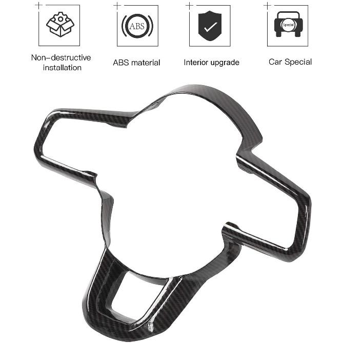Carbon Fiber Steering Wheel Cover Trim Ring for 2018-2024 Jeep Wrangler JL New