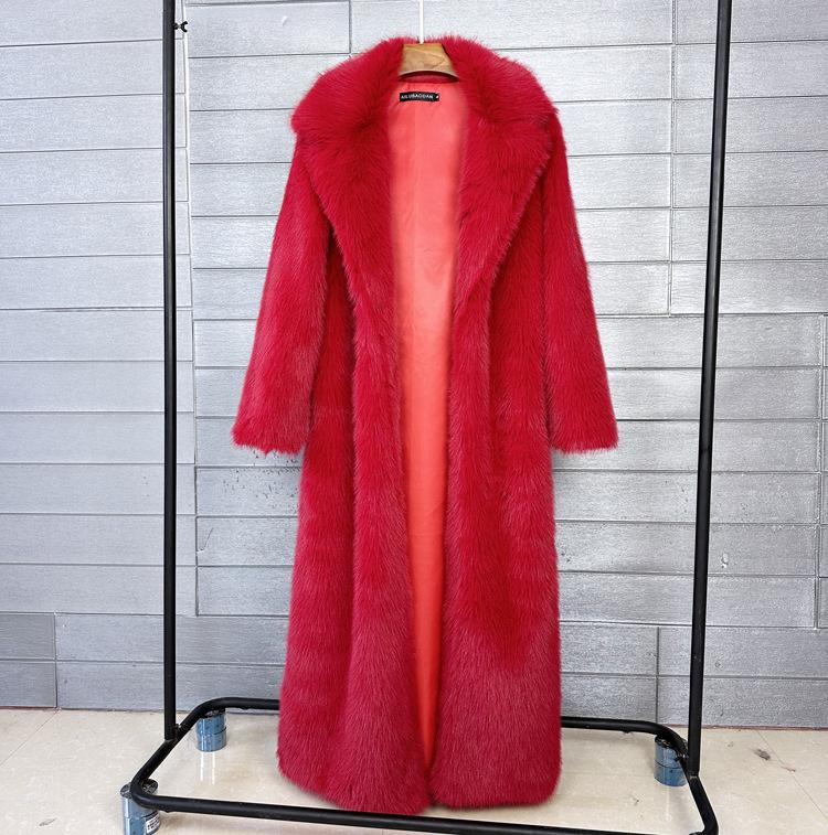 Cappotto di Pelliccia Sintetica Toka da Donna Pelliccia Sintetica con Collo Lungo da Abito Cappotto Invernale da Donna Super Lungo Cappotto di Pelliccia Donna