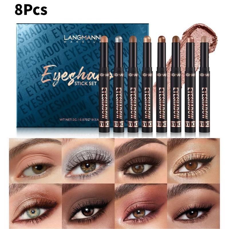 Langmanni Waterproof Long-lasting Eyeshadow Stick Set With 15 Vibrant Shades For All Skin Types