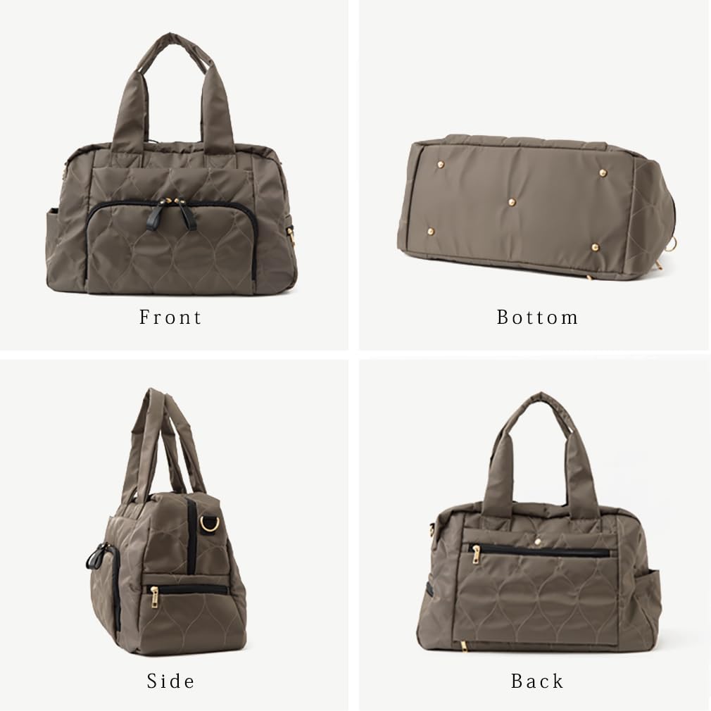 Gratante Bag Tote elegantă, ușoară, matlasată, din nailon, geantă A4, geantă patted, geantă Boston, geantă pentru mamă, geantă mare, geantă de călătorie, geantă ușoară pentru tată [Gratante]