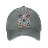 Retro Distressed Floral Vinyl Wall Decor Stickers Washed Baseball Cap Outdoor For Womens Unisex FeUnisex