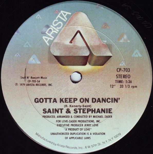 

12-дюймовая пластинка ROGER ST. KENERLY STEPHANIE SPRUI Gotta Keep On Dancin CP703SA Arista 1979 США Танцевальная Электроника Б/у