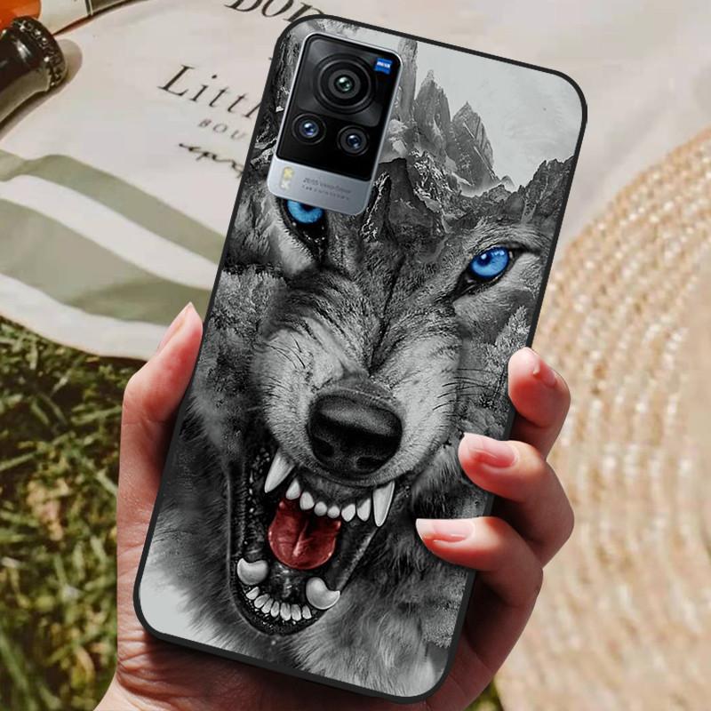 For Vivo X60 Pro Global Version Case Cat Wolf Painted Soft Silicone Phone Cases for Vivo X60 Pro Back Cover X60Pro V2046 Coque