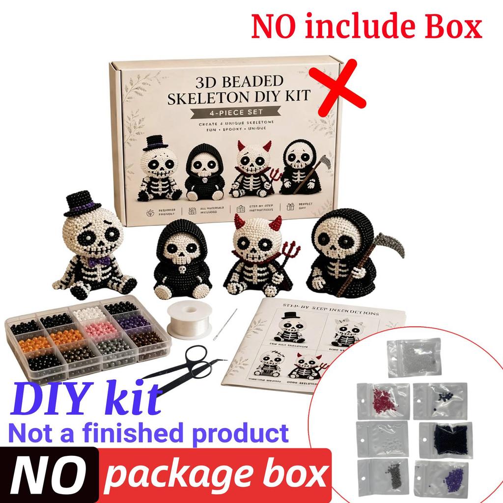 3D Beaded Gnome DIY Beading Craft Material Kit Set DIY Cute Animal Dwarf Bead Craft Set NO/with Box (Not a Finished Product)