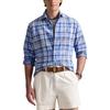 Polo Ralph Lauren Logo Embroidered Check Oxford Long Sleeve Shirt Men Shirts Blue 710966428-002