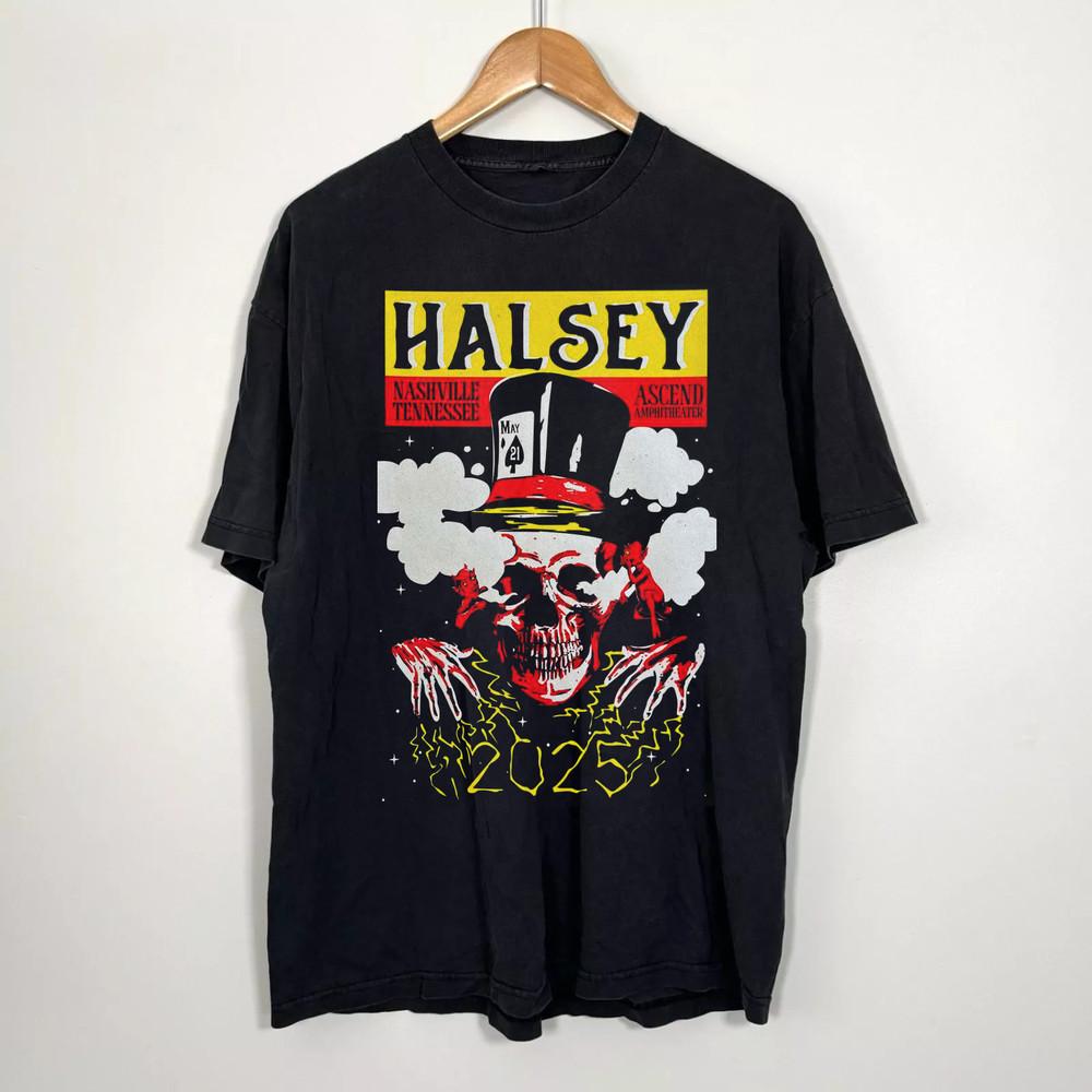 

Halsey Show 2025 Poster Black T Shirt All Size S5XL KK469 Unisex T-Shirt L