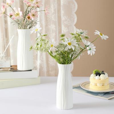 Imitation Keramik Plastikvase Budgetfreundliche Dekorative Plastik Weiße Vase Blumengesteck Dekoration