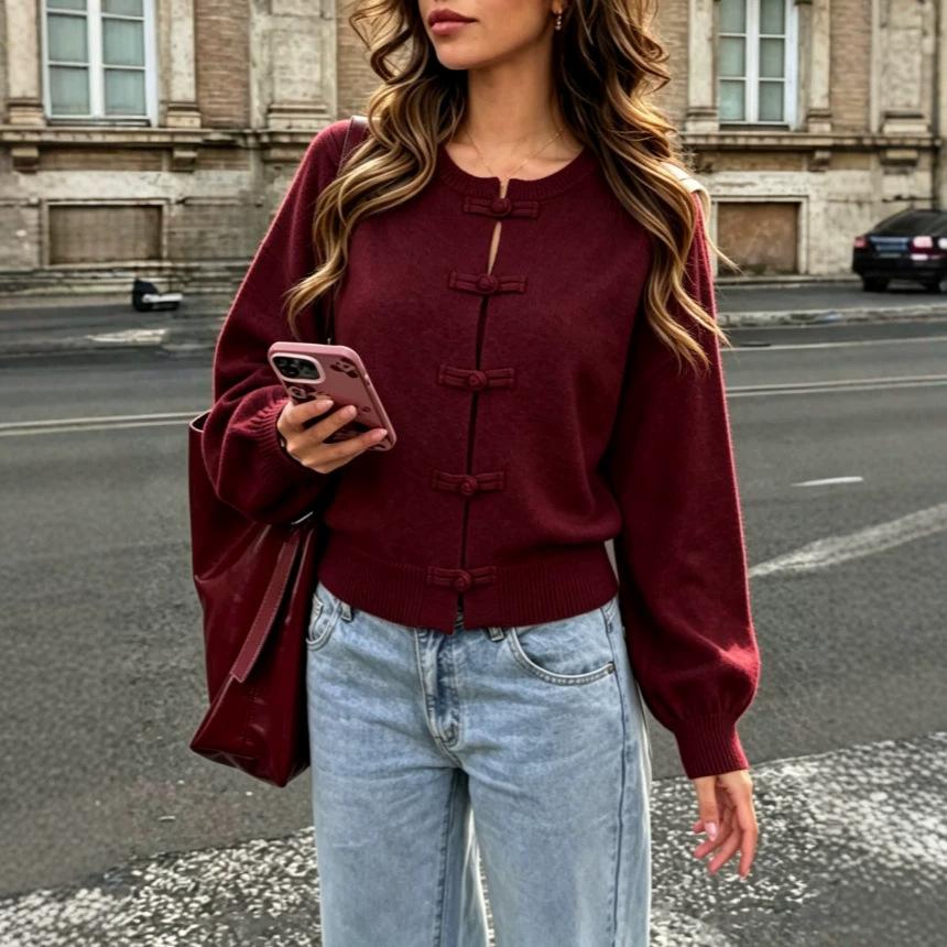 Women's Cardigan, Solid Color for Fall and Winter