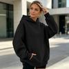 Sudadera con capucha holgada para mujer, hombros caídos, sin cierre, manga larga, informal, corte amplio