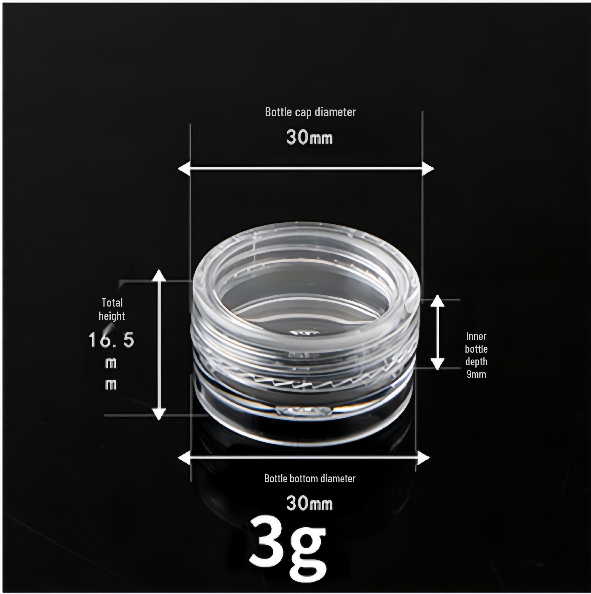 

Plastic Cream Jar Container - 3g to 20g - for Face Cream, Eyeshadow, Travel, and Cosmetic Samples