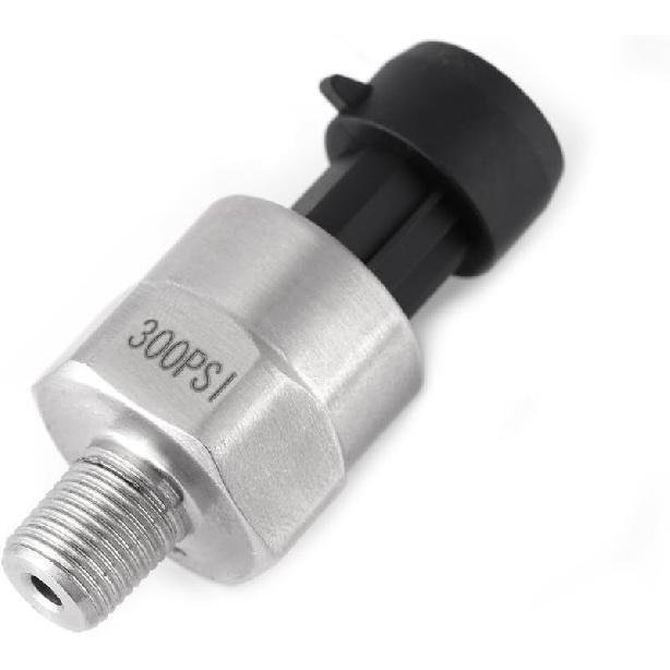 Pressure Transducer Sender 1/8  NPT Thread Stainless Steel Pressure Sensor for Oil Fuel Air Water(300PSI)